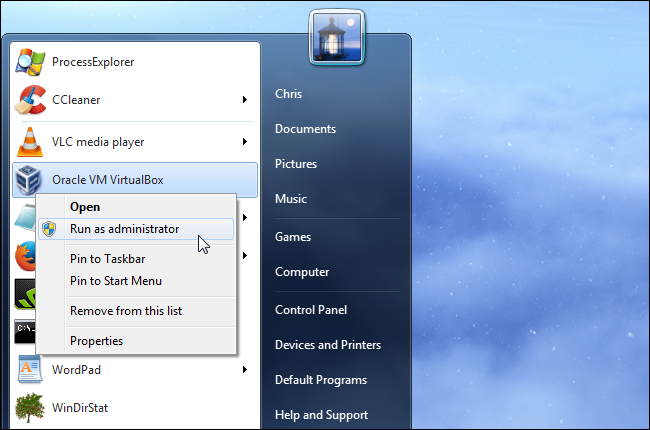 Virtualbox portable without admin rights